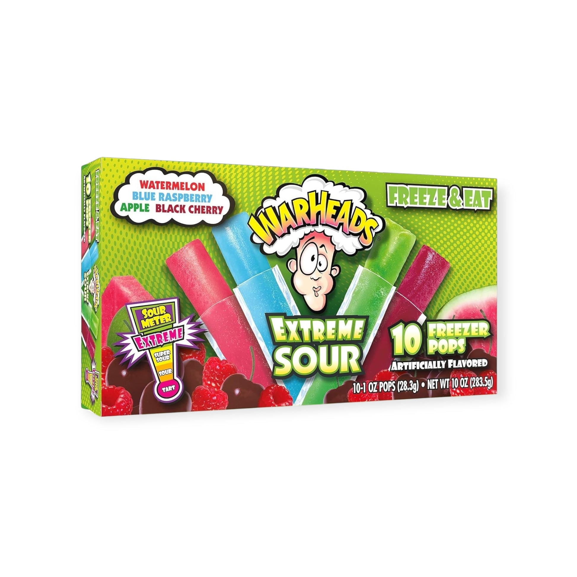 Warheads Extreme Sour Freeze Pops 10x28.3g | Ansably