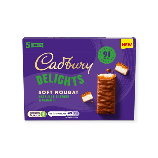 Cadbury Delights Soft Nougat Hazelnut & Caramel 5 x 22g
