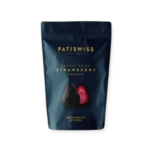 Patiswiss Freeze Dried Strawberry Dragee 85% Dark Chocolate 80g | Ansably