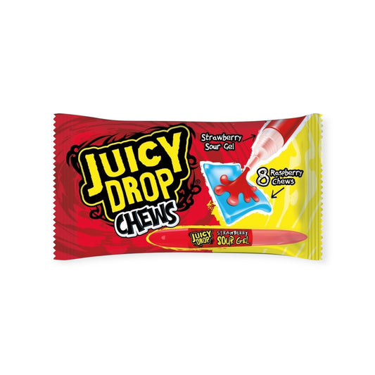 Juicy Drop Chews Raspberry with Strawberry Sour Gel 67g | Ansably