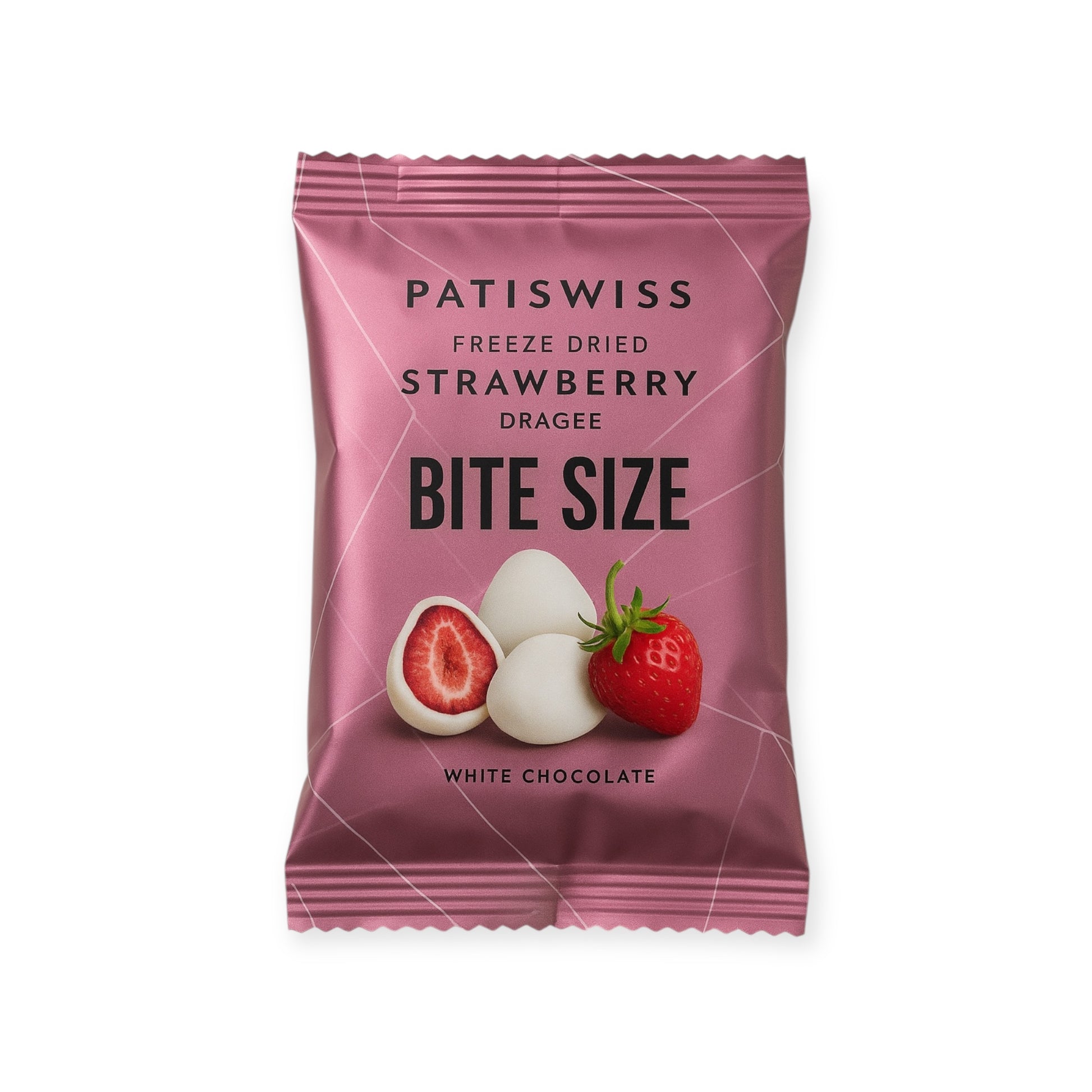 Patiswiss Freeze Dried Strawberry Dragee White Chocolate Bite Size 30g | Ansably