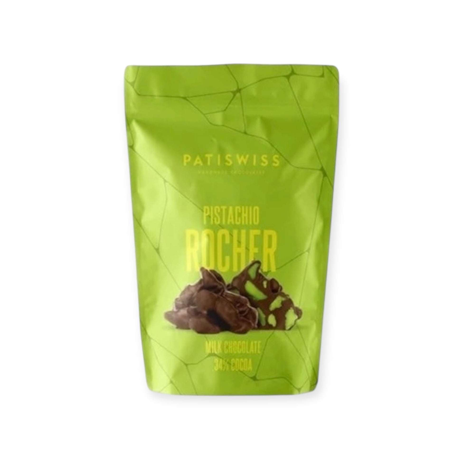 Patiswiss Pistachio Rocher Milk Chocolate 34% Cocoa 80g | Ansably