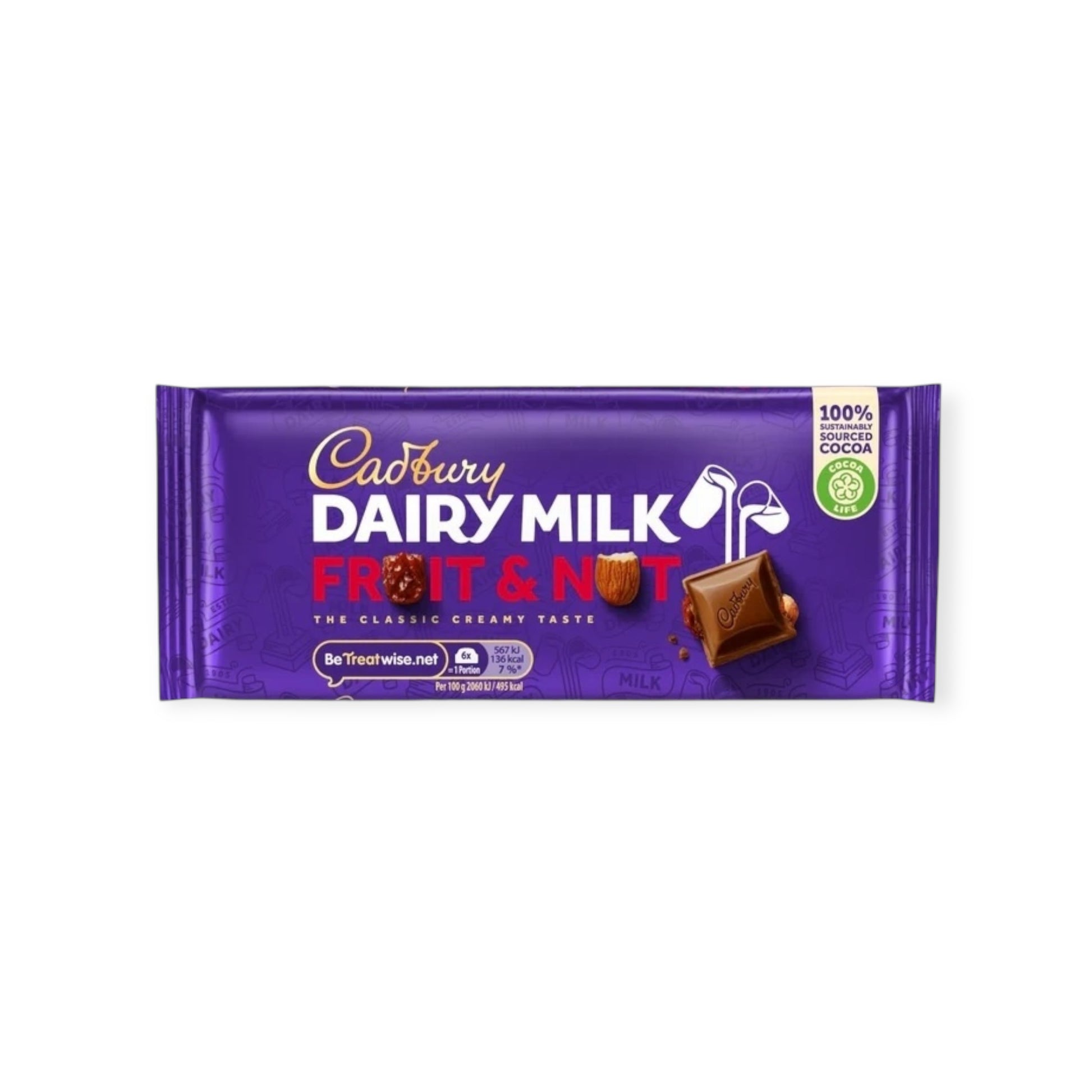 Cadbury Dairy Milk Fruit & Nut Chocolate Bar 110g | Ansably