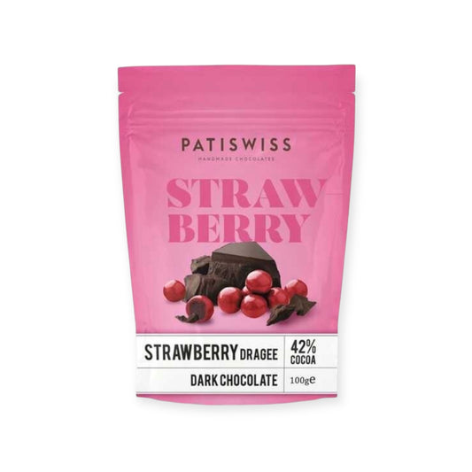 Patiswiss Strawberry Dragee Dark Chocolate 100g | Ansably