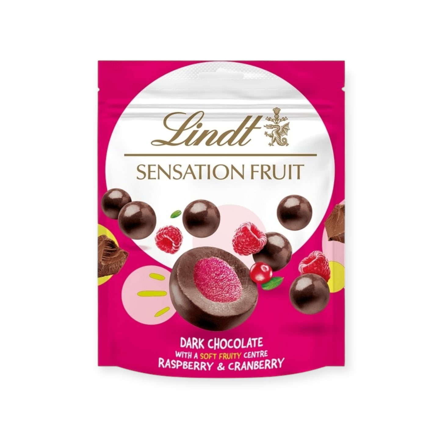 Lindt Sensation Fruit Raspberry & Cranberry Dark Chocolate 140g