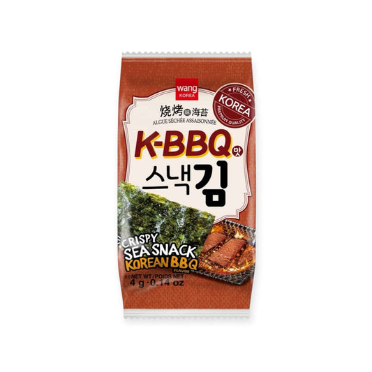 Wang Korean Roasted Seaweed 4g – Smoky, savory seaweed snack with Korean BBQ seasoning